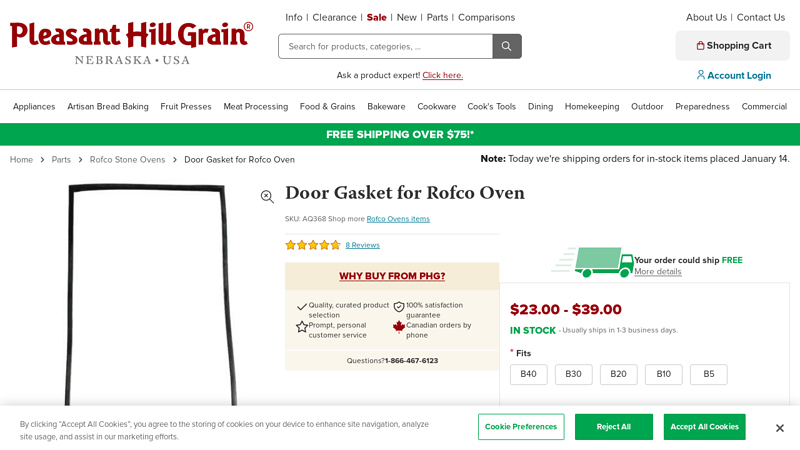 Door Gasket for Rofco Oven