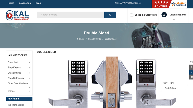 Double sided double combination keyless door locks