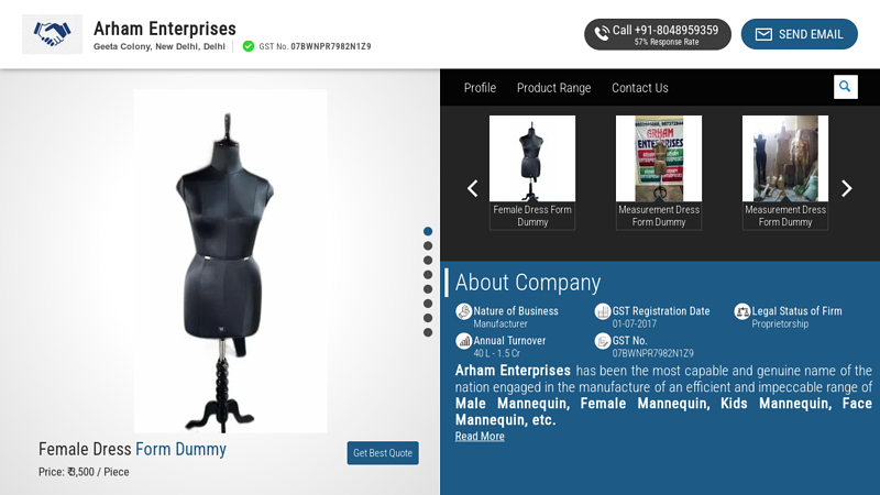 Dress Form Dummy and Male Mannequin Manufacturer