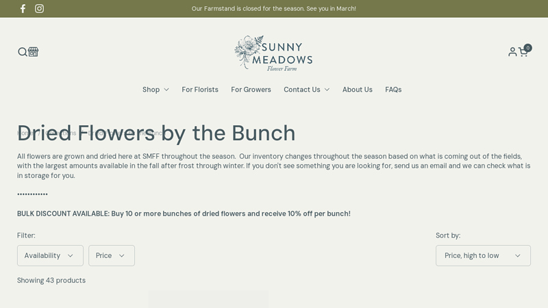 Dried Flowers by the Bunch