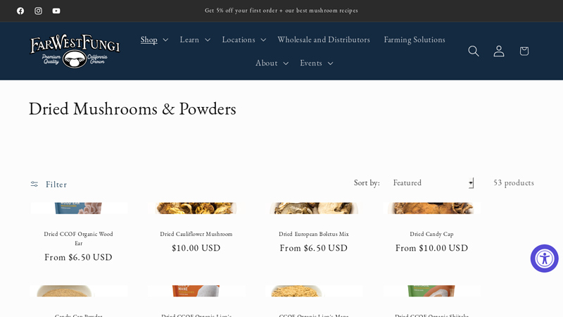 Dried Mushrooms & Powders