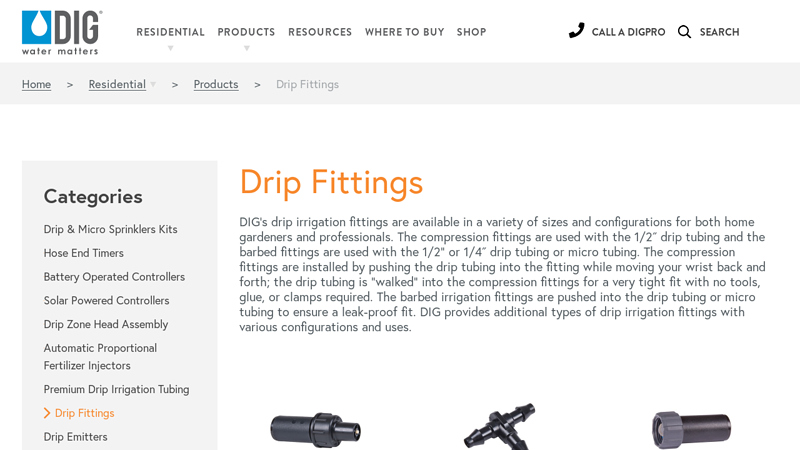 Drip Fittings - DIG Corp