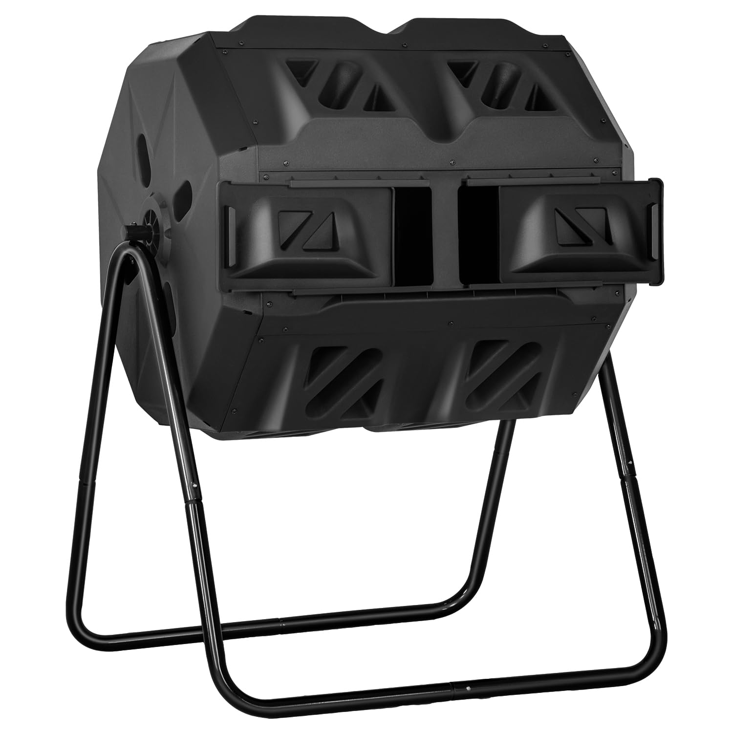 Dual Chamber Garden Compost Bin(43 Gal, Black)