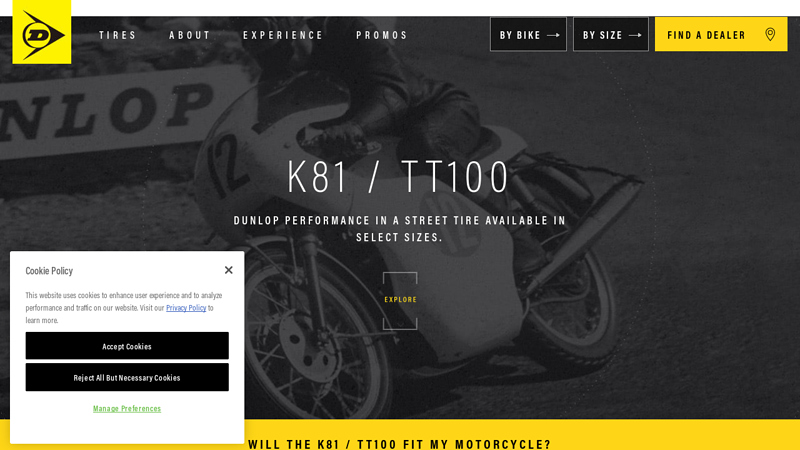 Dunlop K81/TT100 Tires Are For Sale