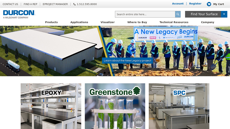 Durcon Worksurfaces for Laboratories and Industrial Use