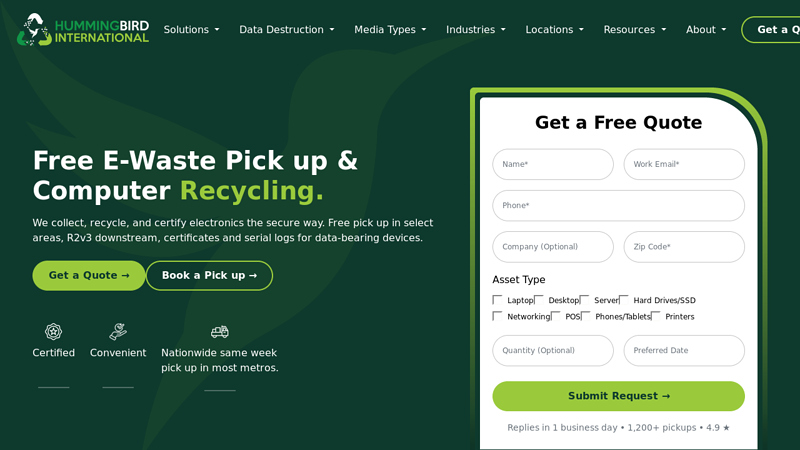 E-Waste Pick up & Computer Recycling