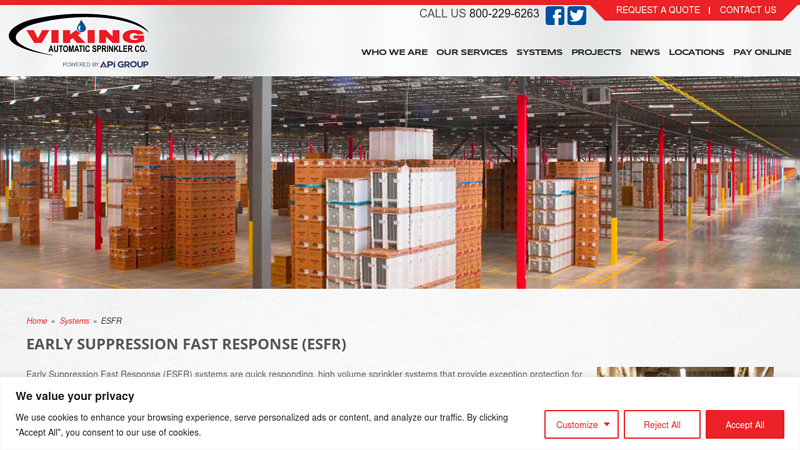 Early Suppression Fast Response (ESFR) Systems