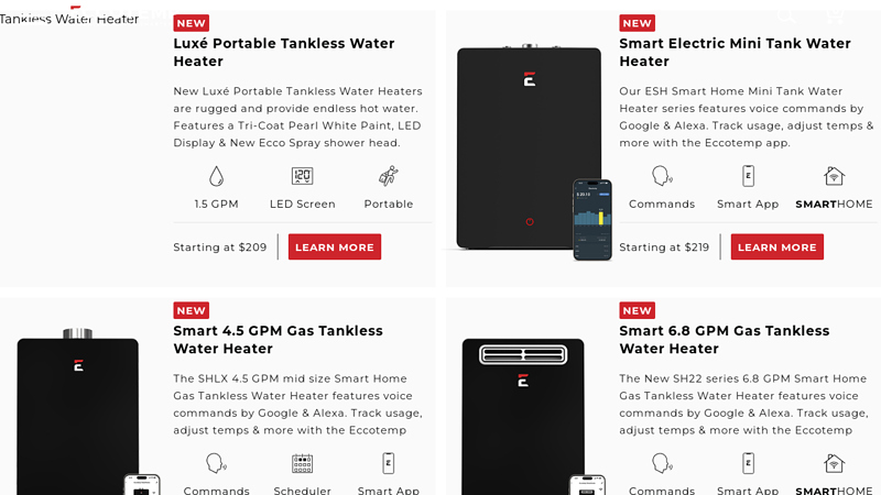 Eccotemp: Tankless Water Heaters