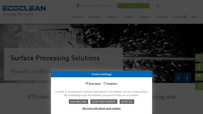 Ecoclean Ecoclean industrial parts cleaning machines