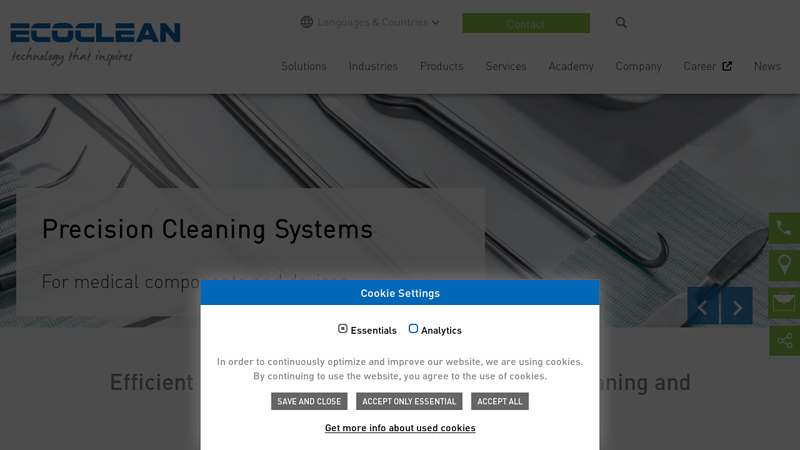 Ecoclean Ecoclean industrial parts cleaning machines