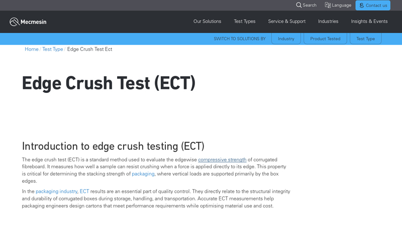 Edge Crush Testing (ECT)