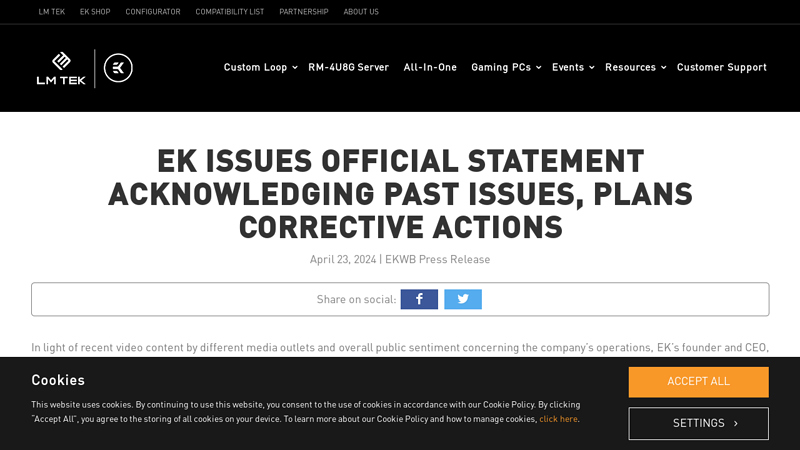 EK Issues Official Statement Acknowledging Past Issues, Plans ...