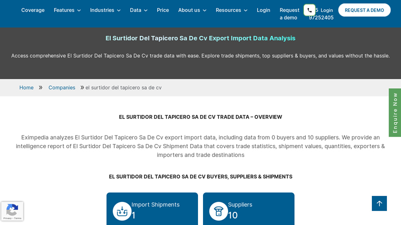 El Surtidor Del Tapicero Sa De Cv Export Import Data Analysis