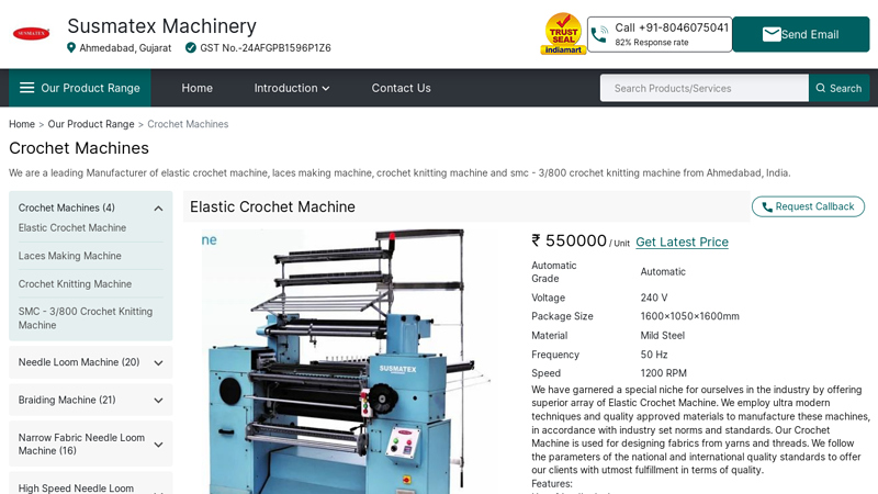 Elastic Crochet Machine Manufacturer from Ahmedabad