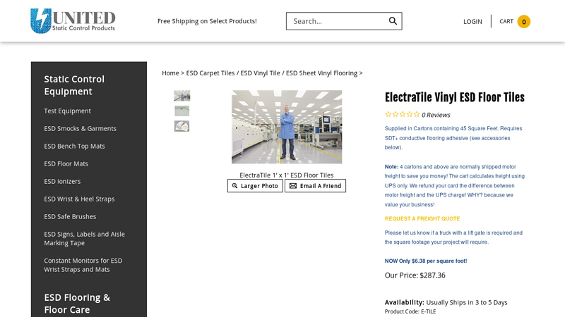ElectraTile Vinyl ESD Floor Tiles