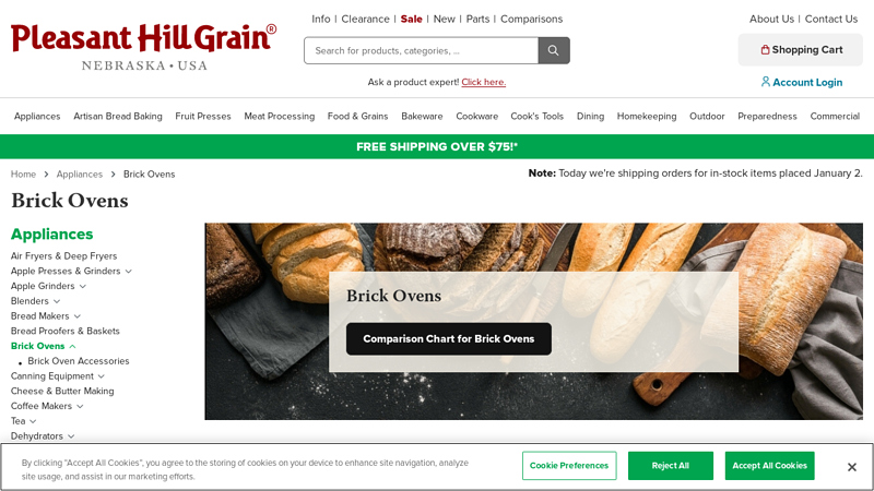 Electric brick/stone ovens for bread baking at PHG