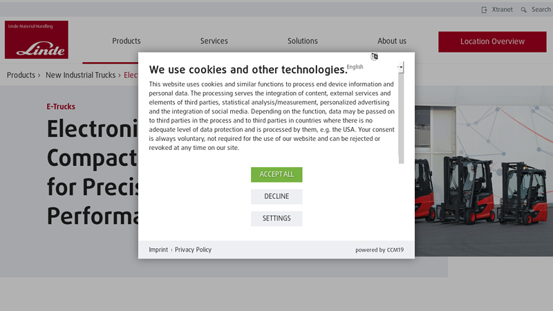 Electric forklift trucks from Linde Material Handling