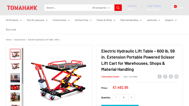 Electric Hydraulic Lift Table