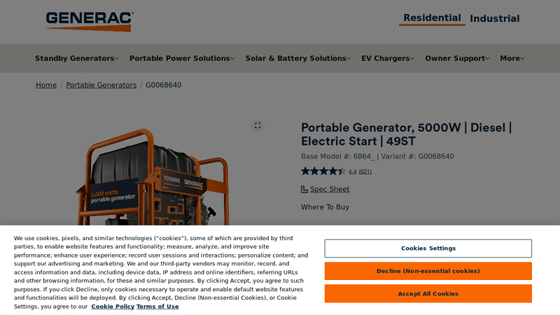 Electric Start Portable Generator