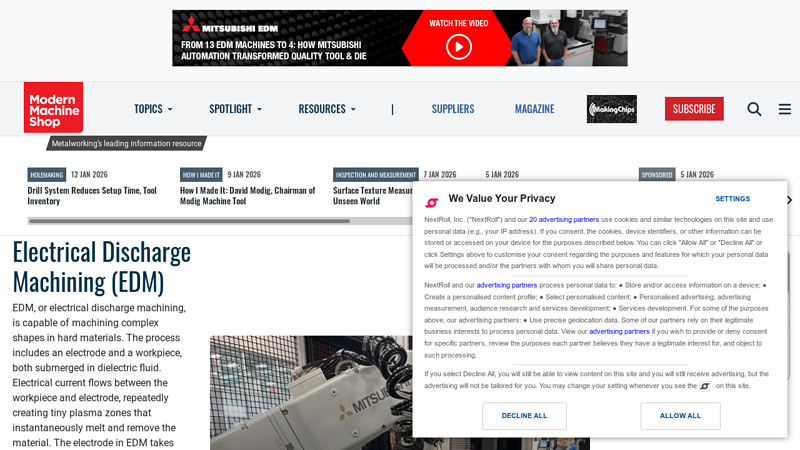 Electrical Discharge Machining (EDM)