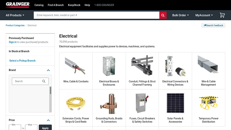 Electrical Supplies, Equipment & Products