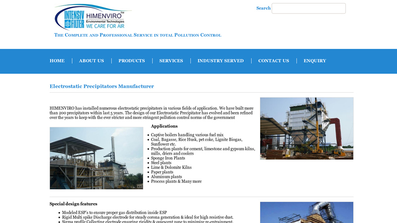 Electrostatic Precipitators Manufacturer