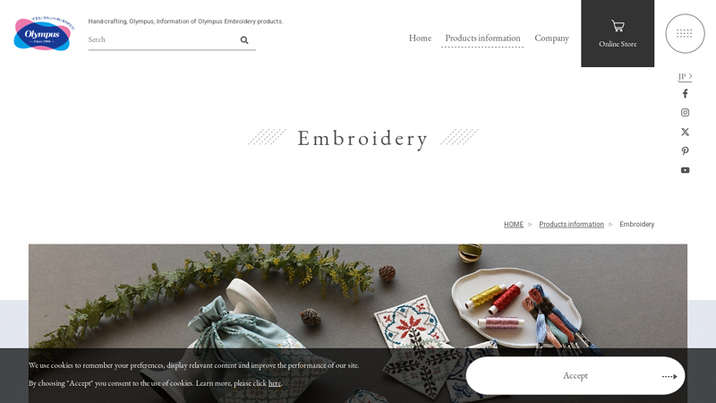 Embroidery, Products information, Hand