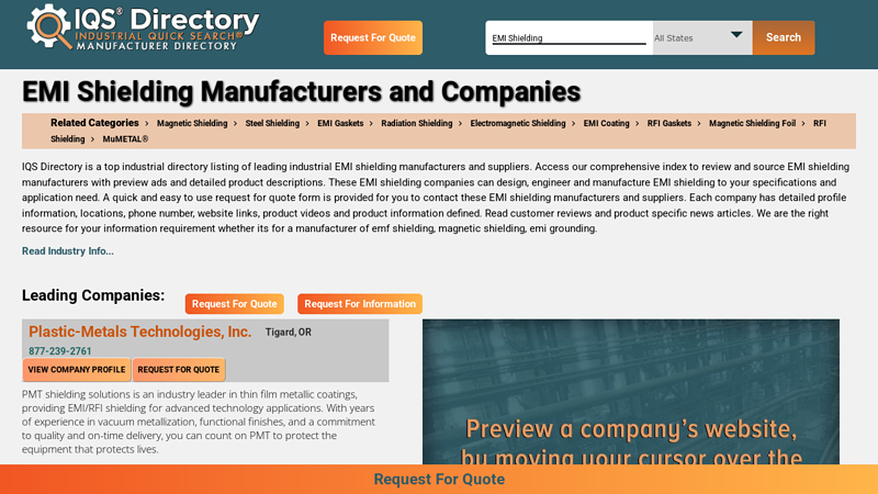 EMI Shielding Manufacturers and Suppliers