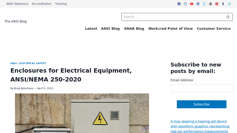 Enclosures for Electrical Equipment, ANSI/NEMA 250