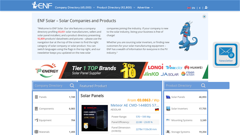 ENF List of Solar Companies and Products