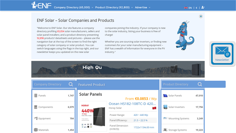ENF List of Solar Companies and Products