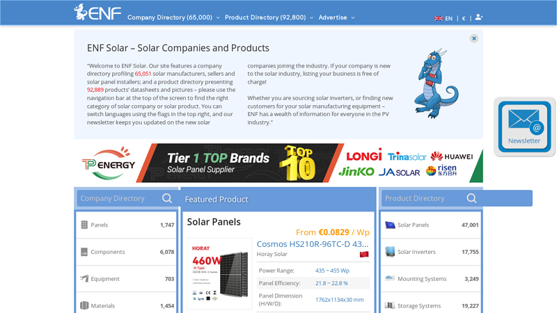 ENF List of Solar Companies and Products
