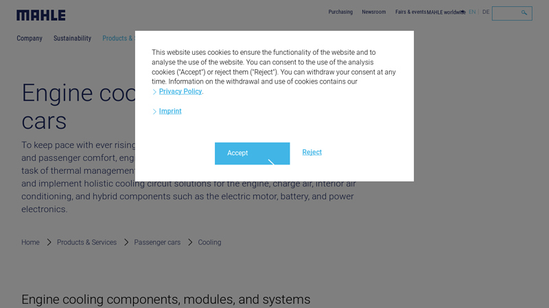Engine cooling for passenger cars