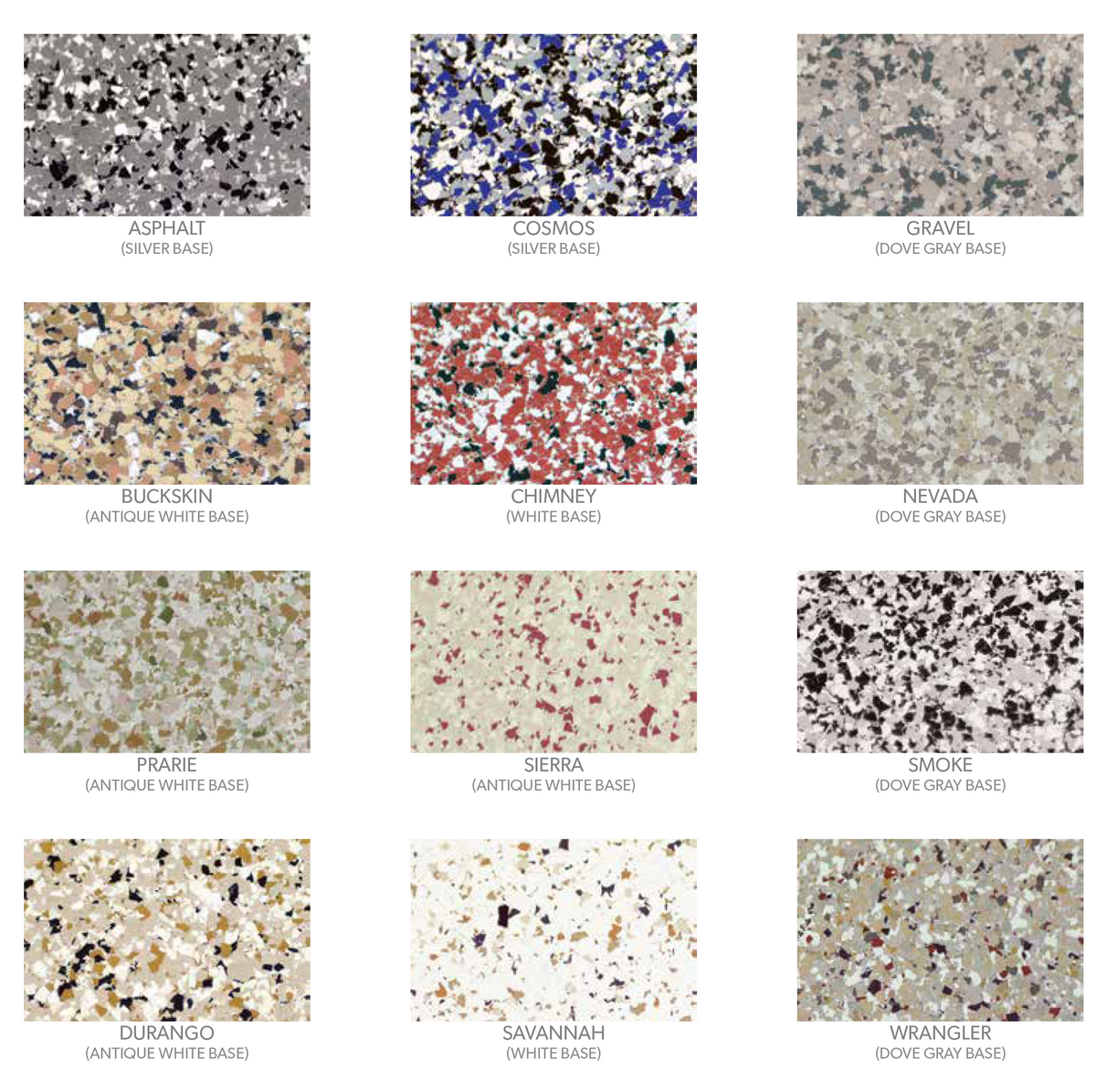 Epoxy Floor Flake Colors for Concrete