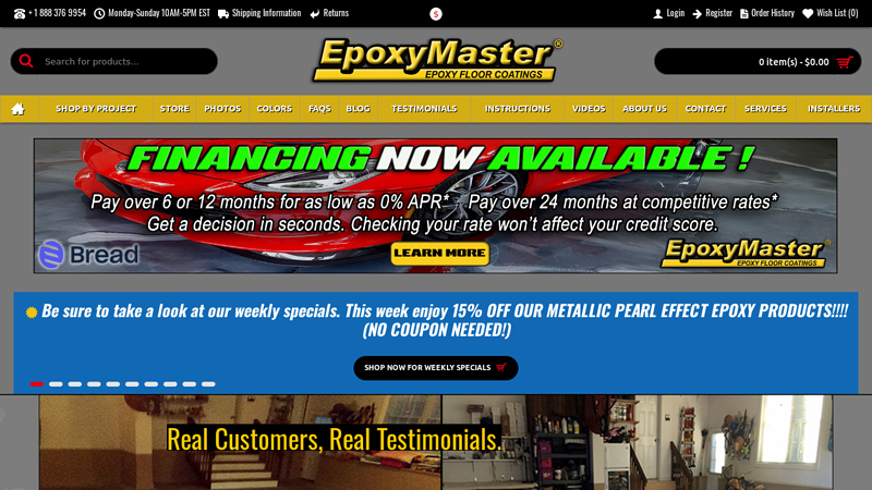 EpoxyMaster Epoxy Floor Paint Kits For Garages, Basements ...