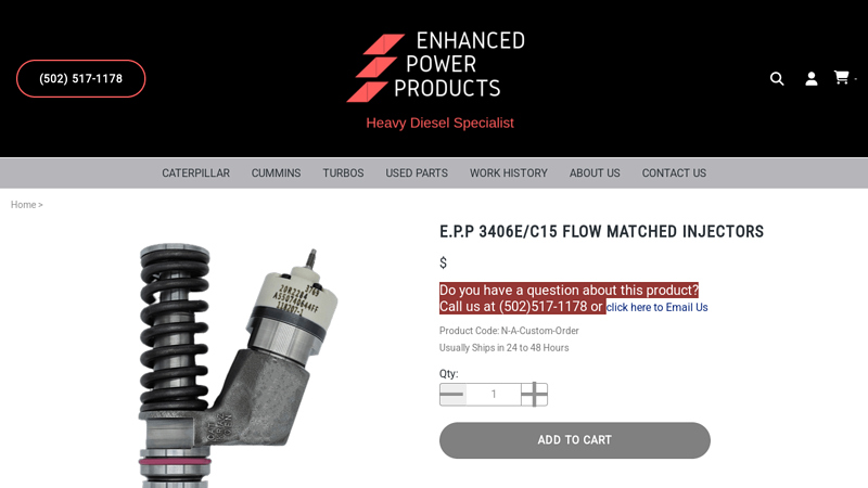 E.P.P 3406E/C15 FLOW MATCHED INJECTORS