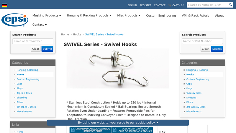 EPSI SWIVEL Hooks: Industrial Finishing Solutions