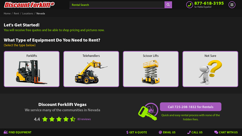Equipment Rentals Nevada, USA