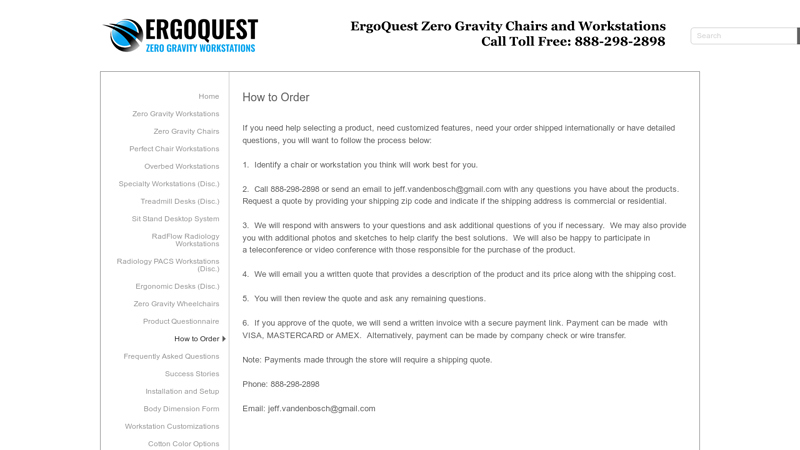 ErgoQuest Zero Gravity Chairs and Workstations Premium
