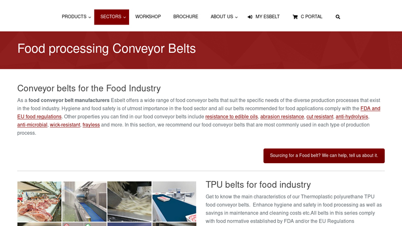 Esbelt Conveyor Belts for Food Applications