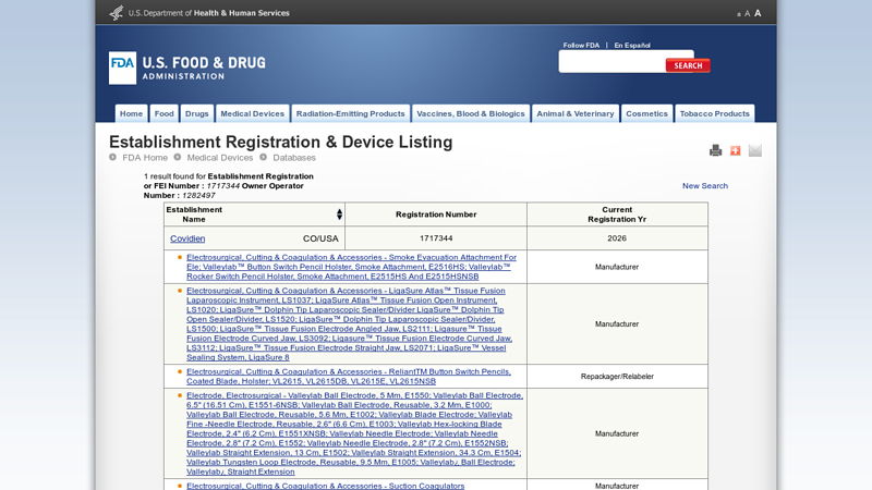 Establishment Registration & Device Listing