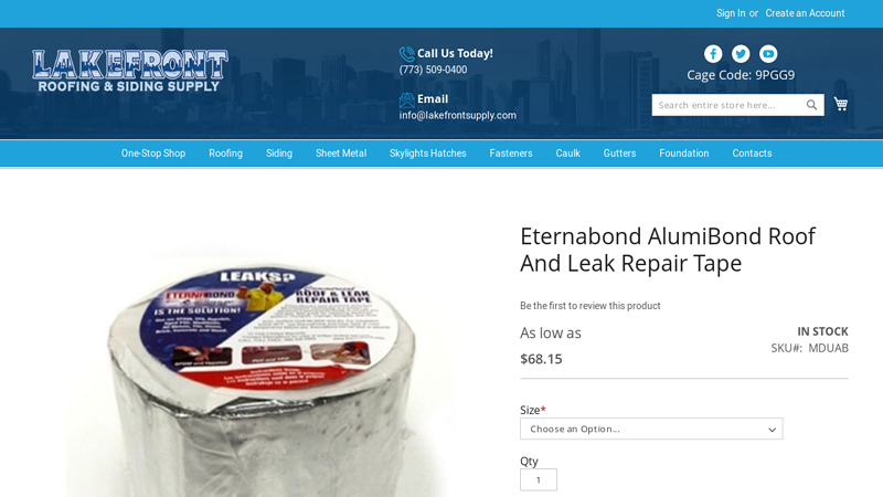 Eternabond AlumiBond Roof and Leak Repair Tape