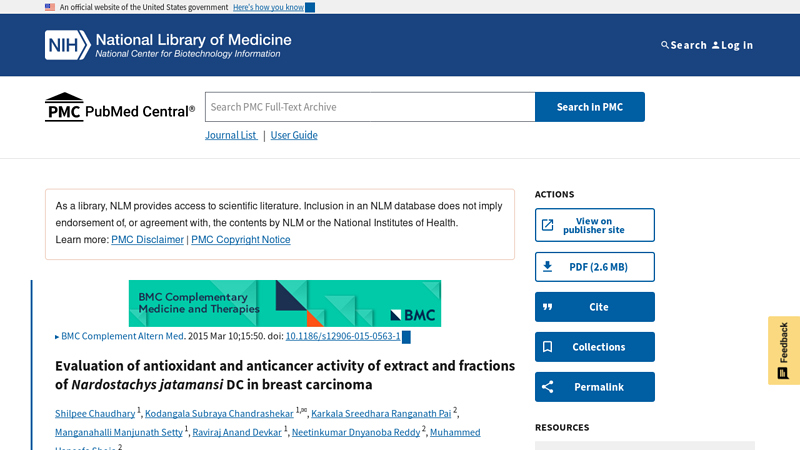 Evaluation of antioxidant and anticancer activity of extract and ...