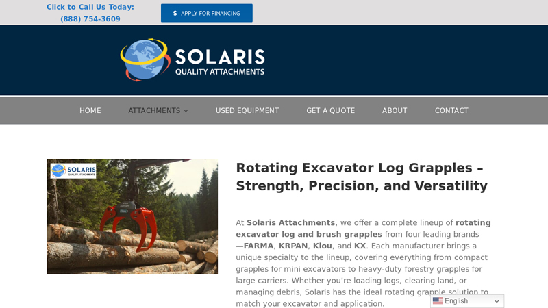 Excavator Rotating Log Grapple