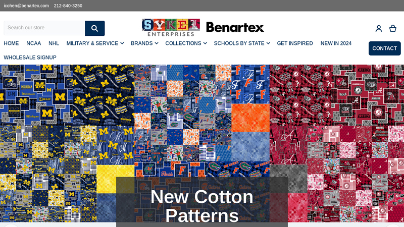 Exclusive Licensed College fabrics of NCAA, NHL and more