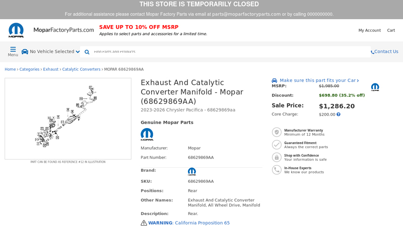 Exhaust And Catalytic Converter Manifold