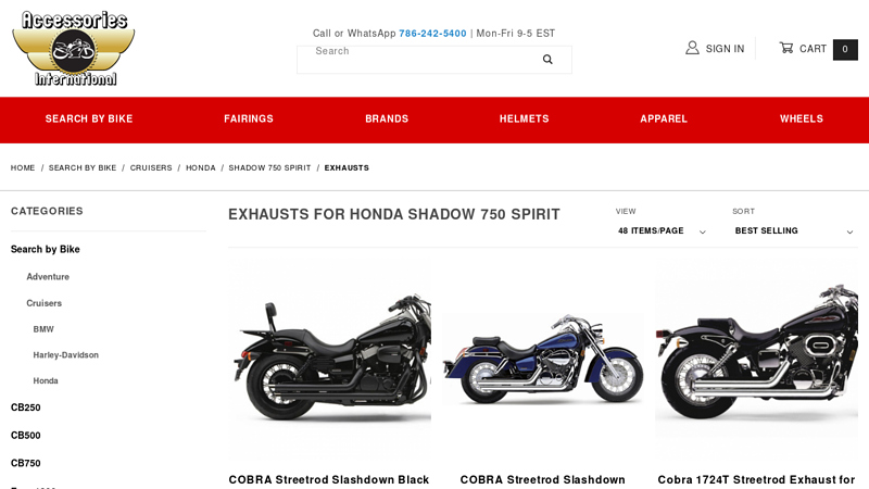 Exhausts for Honda Shadow 750 Spirit