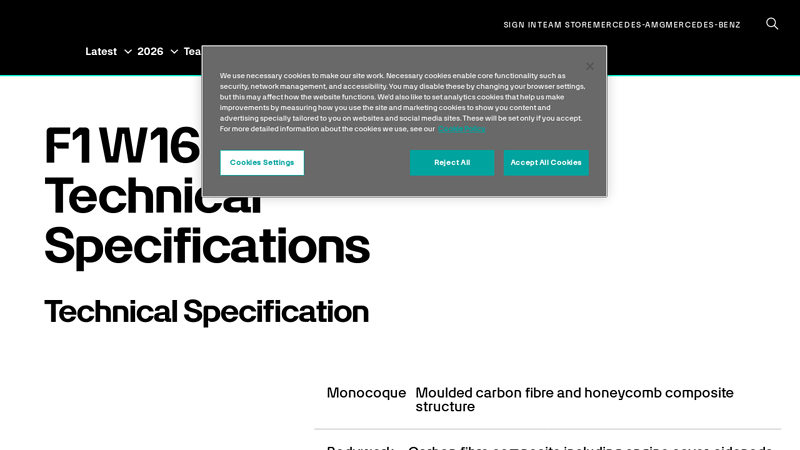 F1 W16: 2025 Technical Specifications