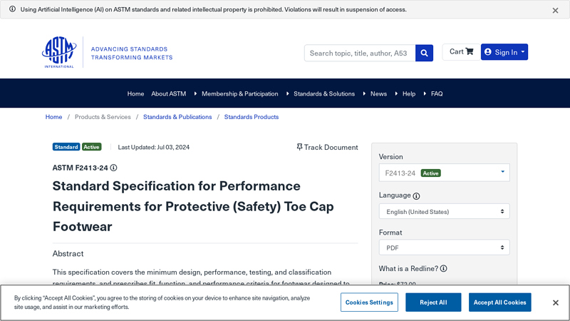 F2413 Standard Specification for Performance Requirements for ...
