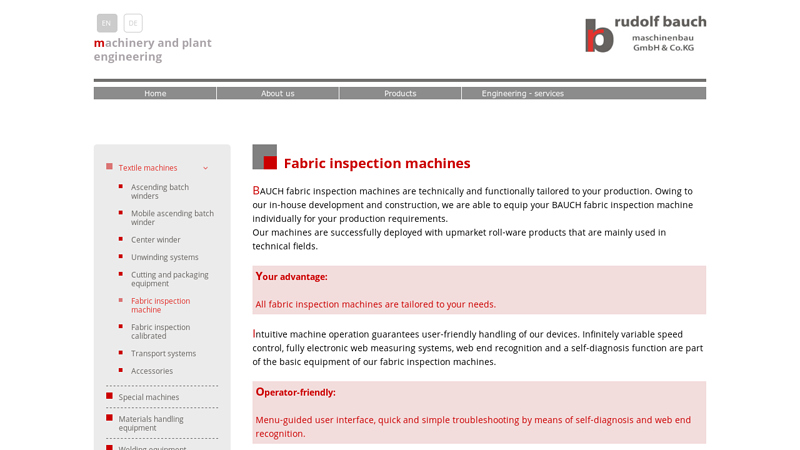 Fabric inspection machine